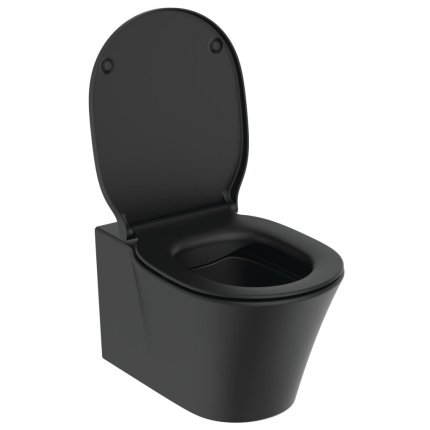 Capac WC Ideal Standard Thin slim cu inchidere lenta pentru Connect Air, negru mat
