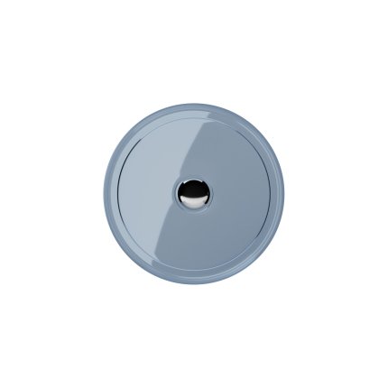 Lavoar rotund tip bol Besco Enya d 36cm, ResiCast, transparent, ventil click-clack crom, Blue Wave