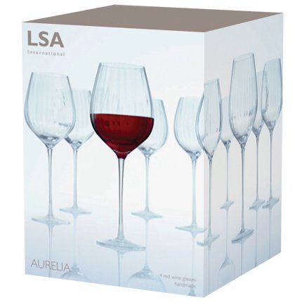 Set 4 pahare vin rosu LSA International Aurelia 660ml Optic