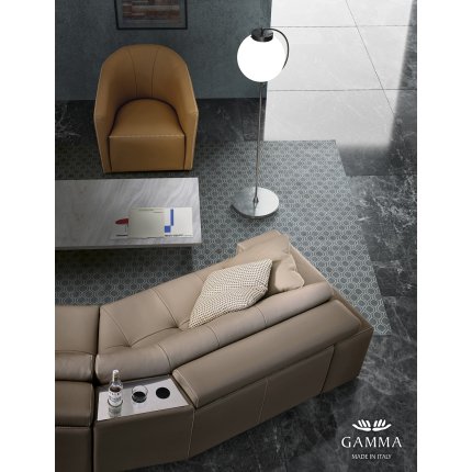 Canapea de colt Gamma Soleado 341x312cm stanga, piele Piuma E516, HandMade in Italy