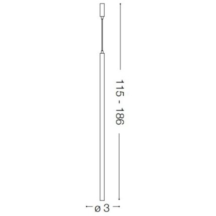 Pendul Ideal Lux Ultrathin SP1 BIG, max 12W LED, 3x115/186cm, crom