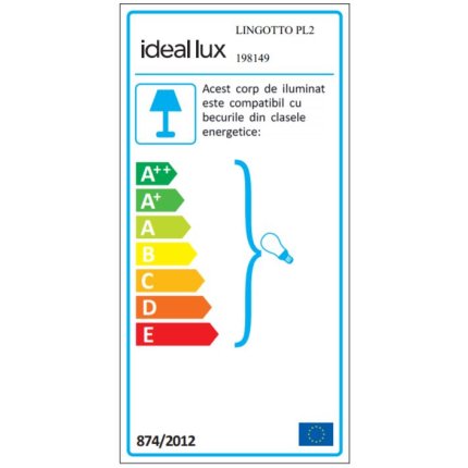 Aplica de tavan Ideal Lux Lingotto PL2, 2x40W E14