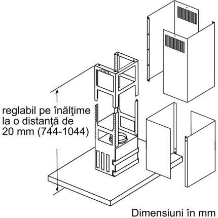 Hota insula Neff N 70, 90cm, 3 trepte + 2 Intensiv, design box, 867 mc/h Intensiv, motor EfficientDrive, inox