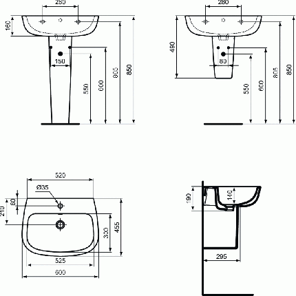 Lavoar Ideal Standard Esedra 60x45.5cm