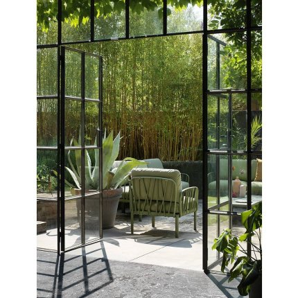 Fotoliu exterior Nardi Komodo, cadru verde agave, perne canvas Sunbrella