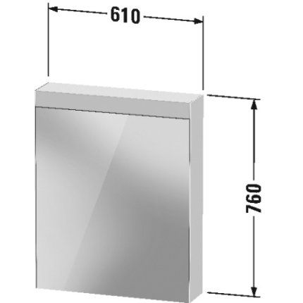 Dulap cu oglinda Duravit Better 61x76x14.8cm, iluminare LED, 9W, usa balamale dreapta, alb mat