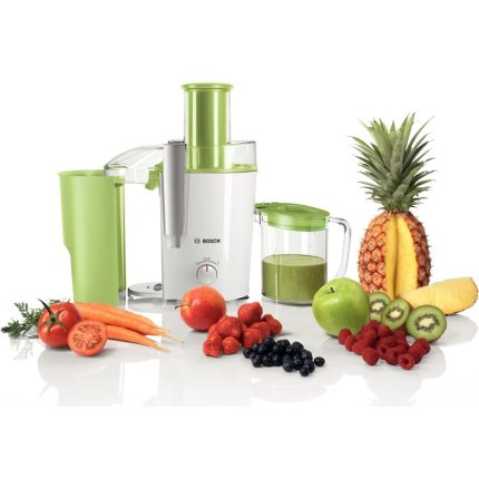 Storcator de fructe si legume Bosch MES25G0 700W, tub alimentare XL, alb - verde mar