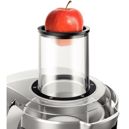 Storcator de fructe si legume Bosch MES4000 1000W, tub alimentare XXL, cutit ceramic, negru-silver