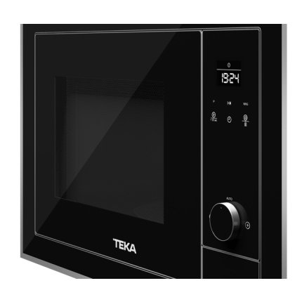 Cuptor cu microunde incorporabil Teka ML 820 BIS 18 litri, 700W, interior inox, grill 1000W, Inox antipata/cristal negru