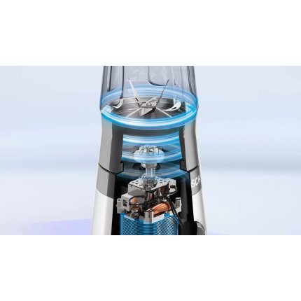 Blender de masa Bosch MMB2111S VitaPower serie 2, 450W, sticla Tritan, argintiu inchis