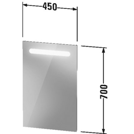 Oglinda cu iluminare LED Duravit No.1, 45x70cm, IP44, alb mat