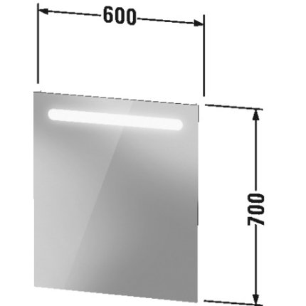Oglinda cu iluminare LED Duravit No.1, 60x70cm, IP44, alb mat