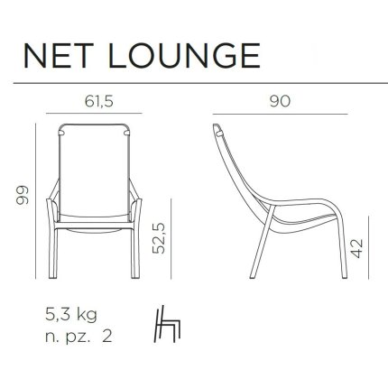 Fotoliu exterior Nardi Net Lounge taupe