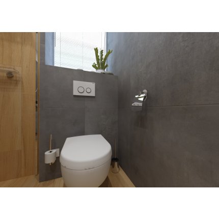 Perie WC cu suport de perete Bemeta Omega, crom-negru