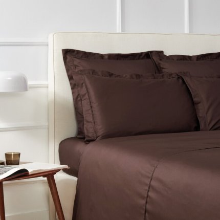 Cearceaf de pat cu elastic Descamps Sublime 90x200cm, chocolat