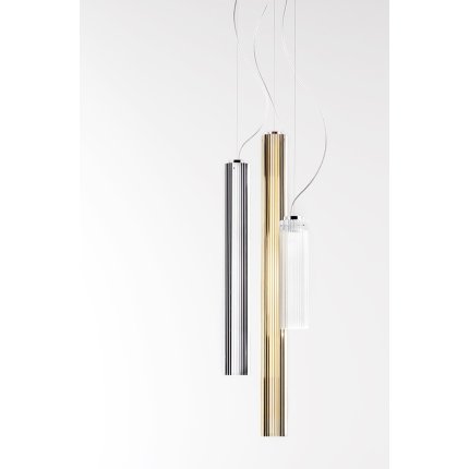 Suspensie Kartell by Laufen Rifly design Ludovica & Roberto Palomba, LED 10W, h30cm, cupru metalizat