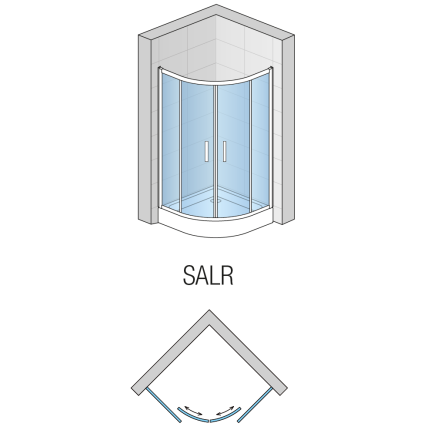 Cabina de dus semirotunda SanSwiss Salia SALR 100x100cm, sticla securizata 6mm