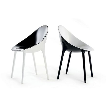 Scaun Kartell Super Impossible design Philippe Starck, alb-negru