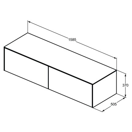 Dulap baza Ideal Standard Conca 160x50.5x37cm cu doua sertare, stejar inchis
