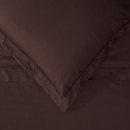 Cearceaf de pat cu elastic Descamps Sublime 200x200cm, chocolat