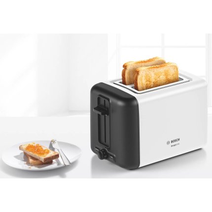 Prajitor de paine Bosch TAT3P421 DesignLine, compact, 2 felii, alb