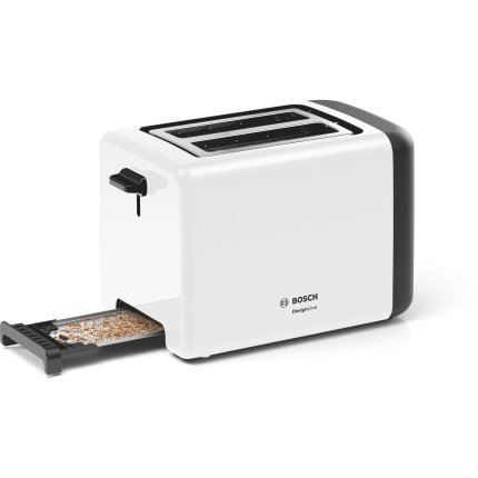 Prajitor de paine Bosch TAT3P421 DesignLine, compact, 2 felii, alb