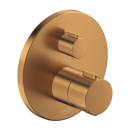 Sistem de dus incastrat termostatat Duravit Thermo Shower cu 2 consumatori, bronz periat