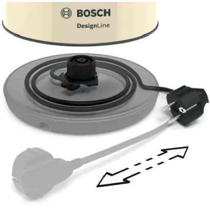 Fierbator de apa Bosch TWK4P437 DesignLine, 1.7 litri, filtru anti-calcar, bej