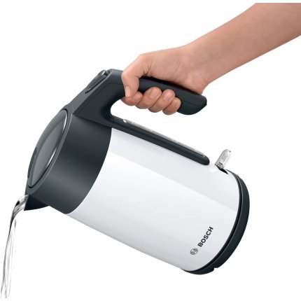 Fierbator de apa Bosch TWK7L461, 1.7 litri, cana termoizolanta, filtru anti-calcar, alb