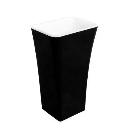 Lavoar free-standing Besco Assos Black & White 40x50x85cm, compozit mineral, negru
