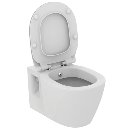 Set vas WC suspendat cu functie de bideu Ideal Standard Connect, capac cu inchidere normala si actionare functie bideu