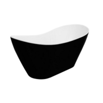 Cada free-standing Besco Viya Black & White 160x70cm, negru-alb