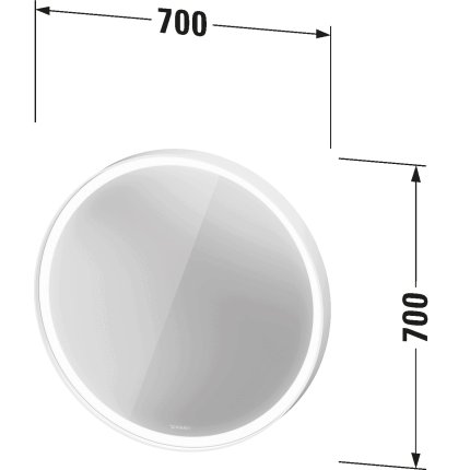 Oglinda Duravit Vitrium d 70cm, iluminare LED cu senzor, IP44, alb mat