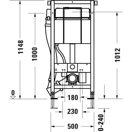 Rezervor incastrat cu cadru Duravit DuraSystem h 114.8 cm, odor extraction, HygienicFlush
