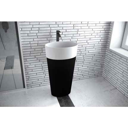 Lavoar free-standing Besco Uniqa Black & White 32x46x84cm, negru-alb