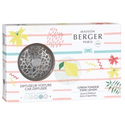 Cadouri pentru pasionati Set odorizant masina Berger Riviera  + rezerva ceramica Citron Tonique