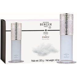 Craciun - Decoratiuni & Parfumuri casa Lumanare parfumata Berger Starck Peau de Pierre 120g cu suport sticla gri