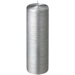 Lumanare La Francaise Colorama de Fetes  Cylindre, d 8cm, h 25cm, 40 ore, argintiu