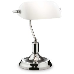 Lampi de birou Veioza Ideal Lux Lawyer TL1, max 1x60W E27, d26cm, h38cm, crom