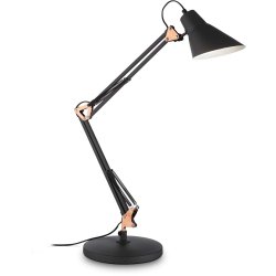 Lampi de birou Veioza Ideal Lux Sally PT1, max 1x42W E27, h58cm, negru-cupru
