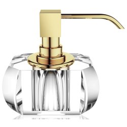 Accesorii baie Dozator sapun lichid Decor Walther Kristall KR SSP, 12x13x9cm, transparent-auriu