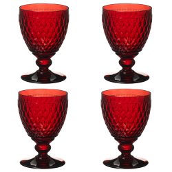 Pahare & Cupe Set 4 pahare apa Villeroy & Boch Boston Goblet rosu 144mm, 0,40 litri