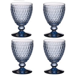 Set 4 pahare apa Villeroy & Boch Boston Goblet albastru 144mm, 0,40 litri