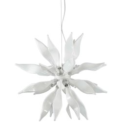 Lustra Ideal Lux Leaves SP8, max 8x40W G9, d63cm, alb