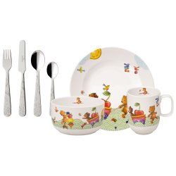 Servire copii Set copii Villeroy & Boch Hungry as a Bear, 7 piese, alb