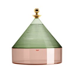 Vaze & Boluri decorative Bol cu capac Kartell Trullo design Fabio Novembre, d25cm, h27cm, verde-roz