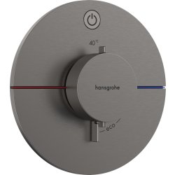 Baterii incastrate cada - dus Baterie dus termostatata Hansgrohe ShowerSelect Comfort S On/Off cu montaj incastrat, necesita corp ingropat, negru periat