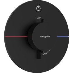 Baterii de baie Baterie dus termostatata Hansgrohe ShowerSelect Comfort S On/Off cu montaj incastrat, necesita corp ingropat, negru mat