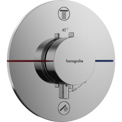 Baterii incastrate cada - dus Baterie cada - dus termostatata Hansgrohe ShowerSelect Comfort S cu 2 functii, montaj incastrat, necesita corp ingropat, crom