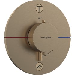Baterii de baie Baterie cada - dus termostatata Hansgrohe ShowerSelect Comfort S cu 2 functii, montaj incastrat, necesita corp ingropat, bronz periat